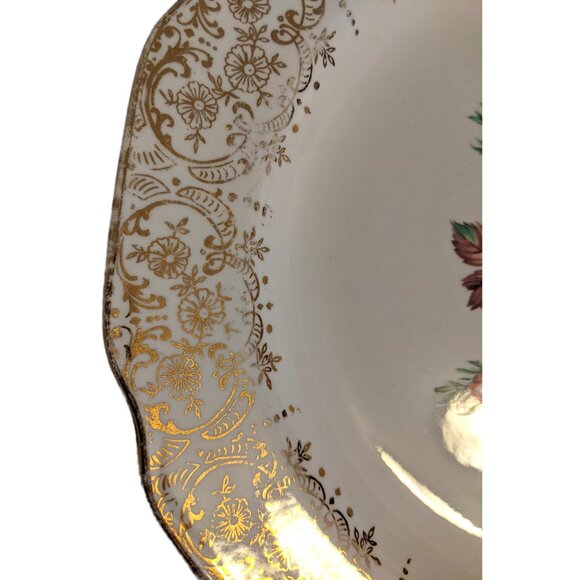 Vintage Dominion Briar Rose Dinner Plate Gold Filigree Elegant Fine China 10.5" - Picture 3 of 6